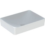 Lavabo sobre encimera Geberit VariForm rectangular: 55x40cm, Toma de grifo=Sin, Rebosadero=Sin, Blanco